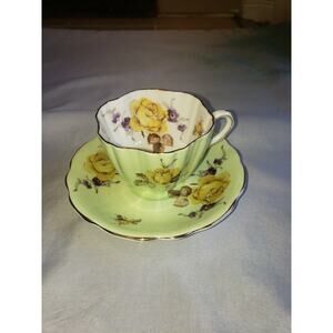 EB Foley Bone China Made in England CottageCore Cup & Saucer Set 3986
